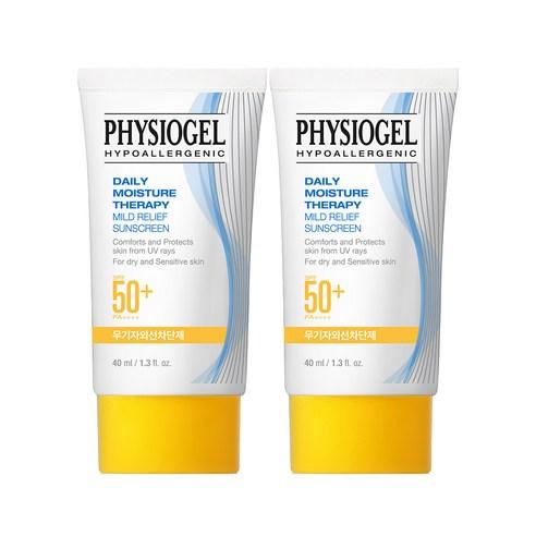 피지오겔 데일리 모이스쳐 마일드 릴리프 선스크린 SPF50+ PA++++, 40ml, 2개 - 선블록/선크림/선로션 | 쿠팡