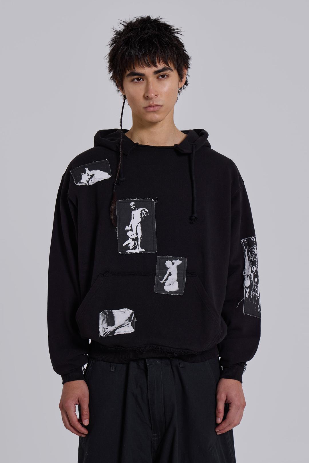 Black Devoted Patch Hoodie - XXS / Black