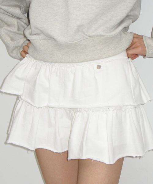 CANCAN RUFFLE PANTSKIRT WHITE