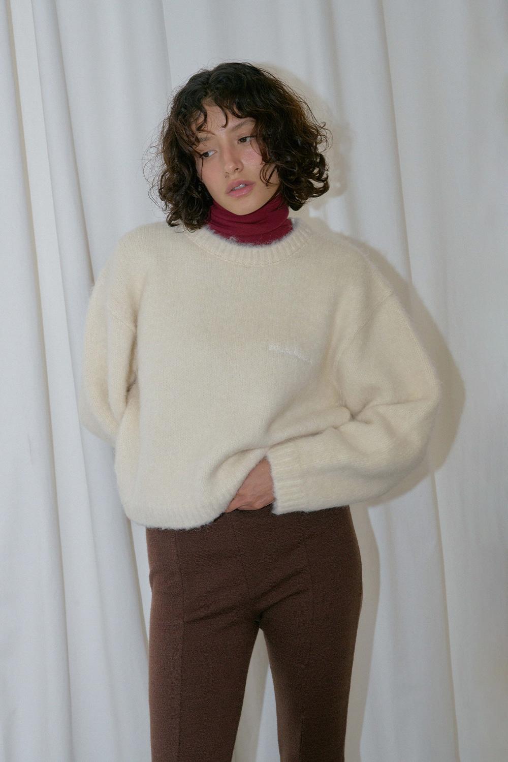 Cuddle brush knit_ivory