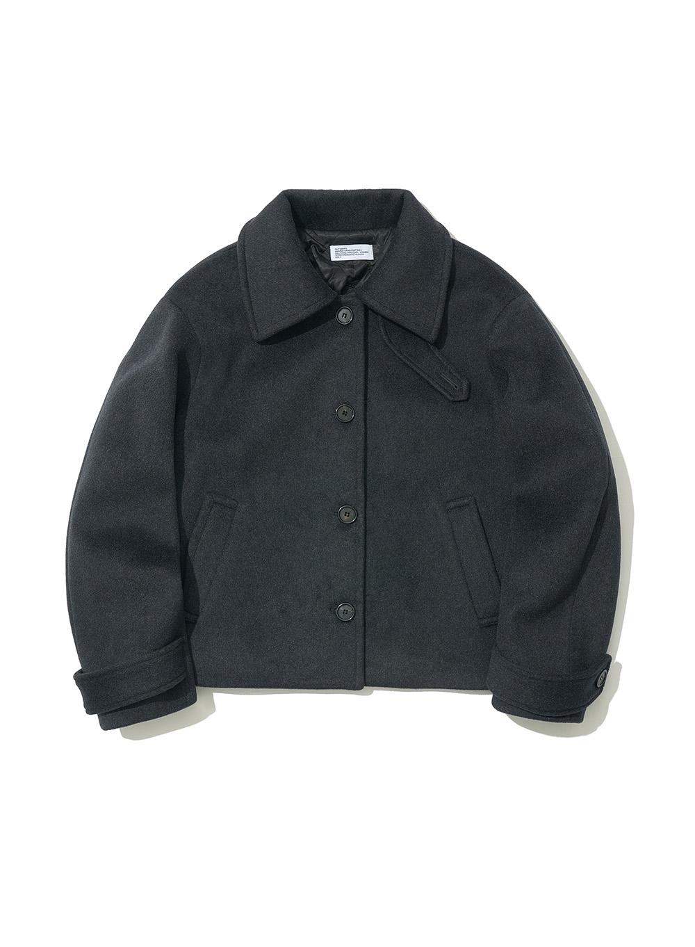 [WOMEN] BALLOON HALF COAT_CHARCOAL