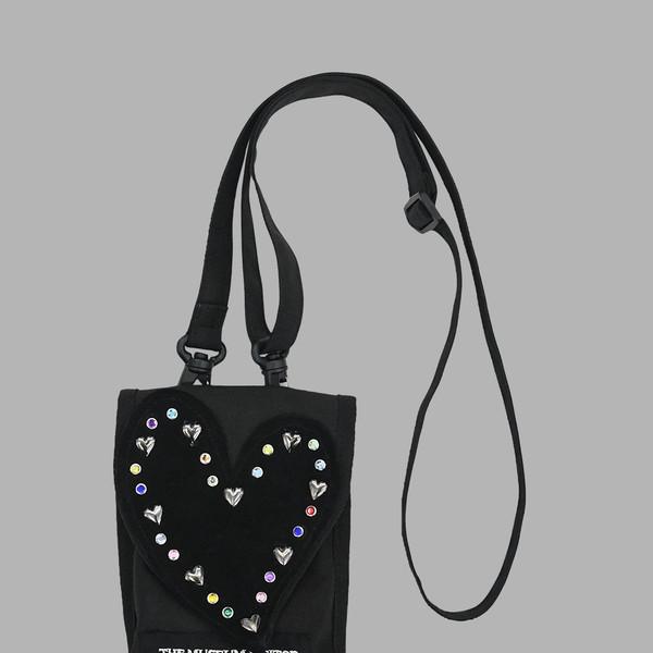 HEART GEM MINI BAG (BLACK)