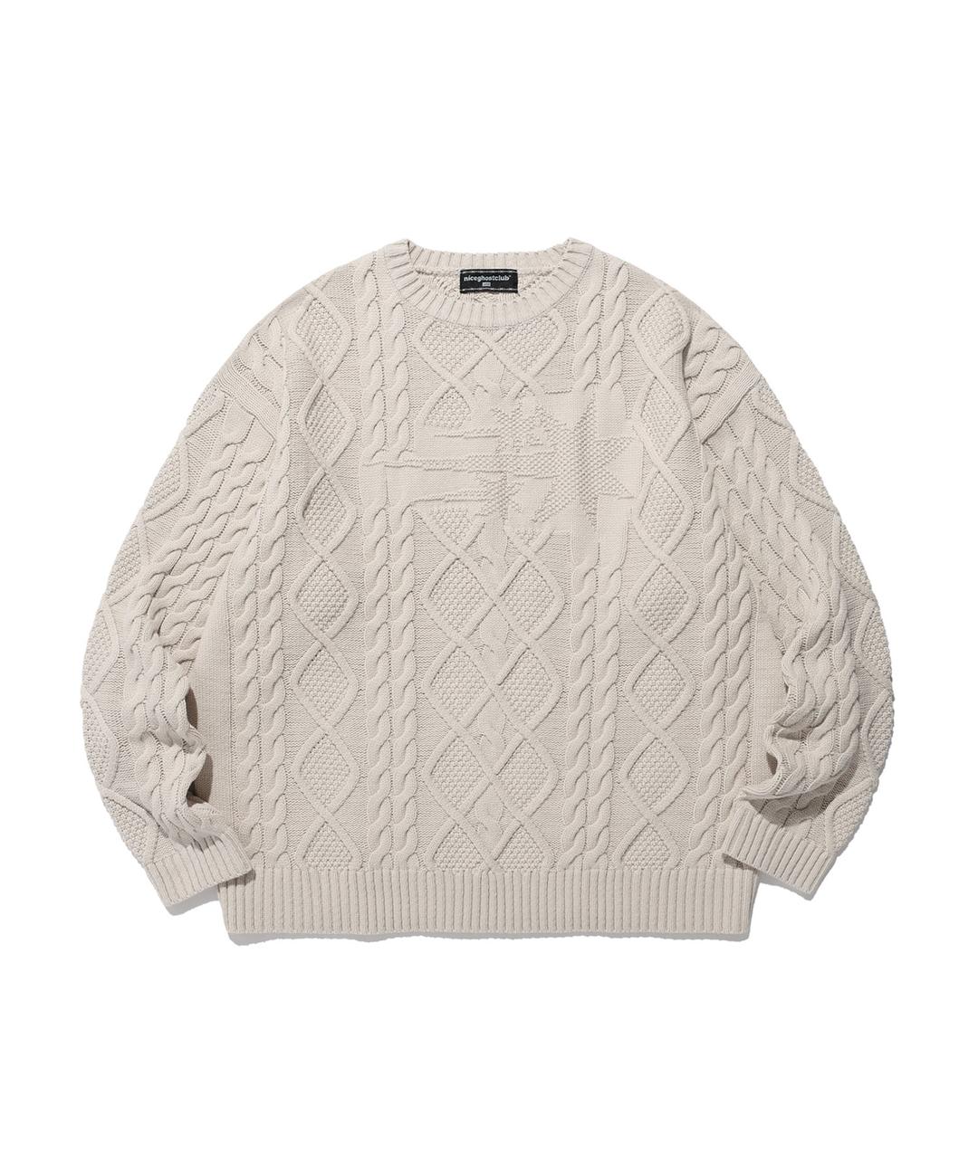 3STARS CABLE KNIT[BEIGE]
