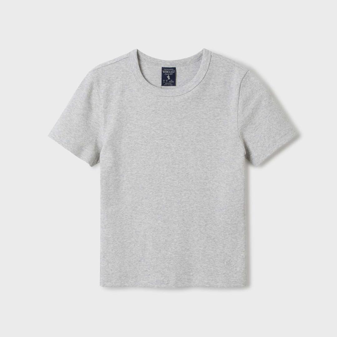 후아유 [기본티] 골지 반팔 티셔츠 (F) / WHRAF2322F