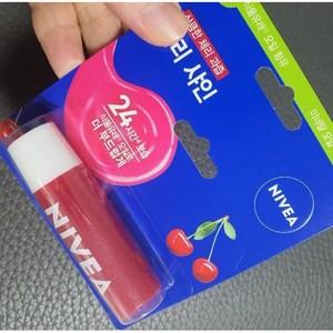 니베아 립케어 립밤, 체리 샤인, 4.8g, 4개