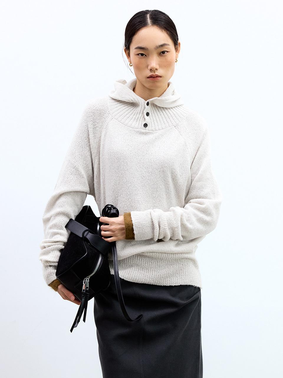 Jenny mohair hoodie knit pullover