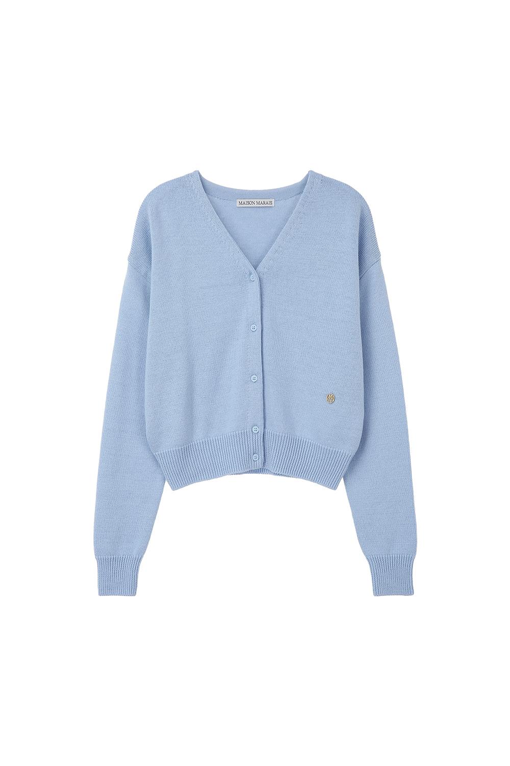 Wool Cotton Cardigan, Sky Blue