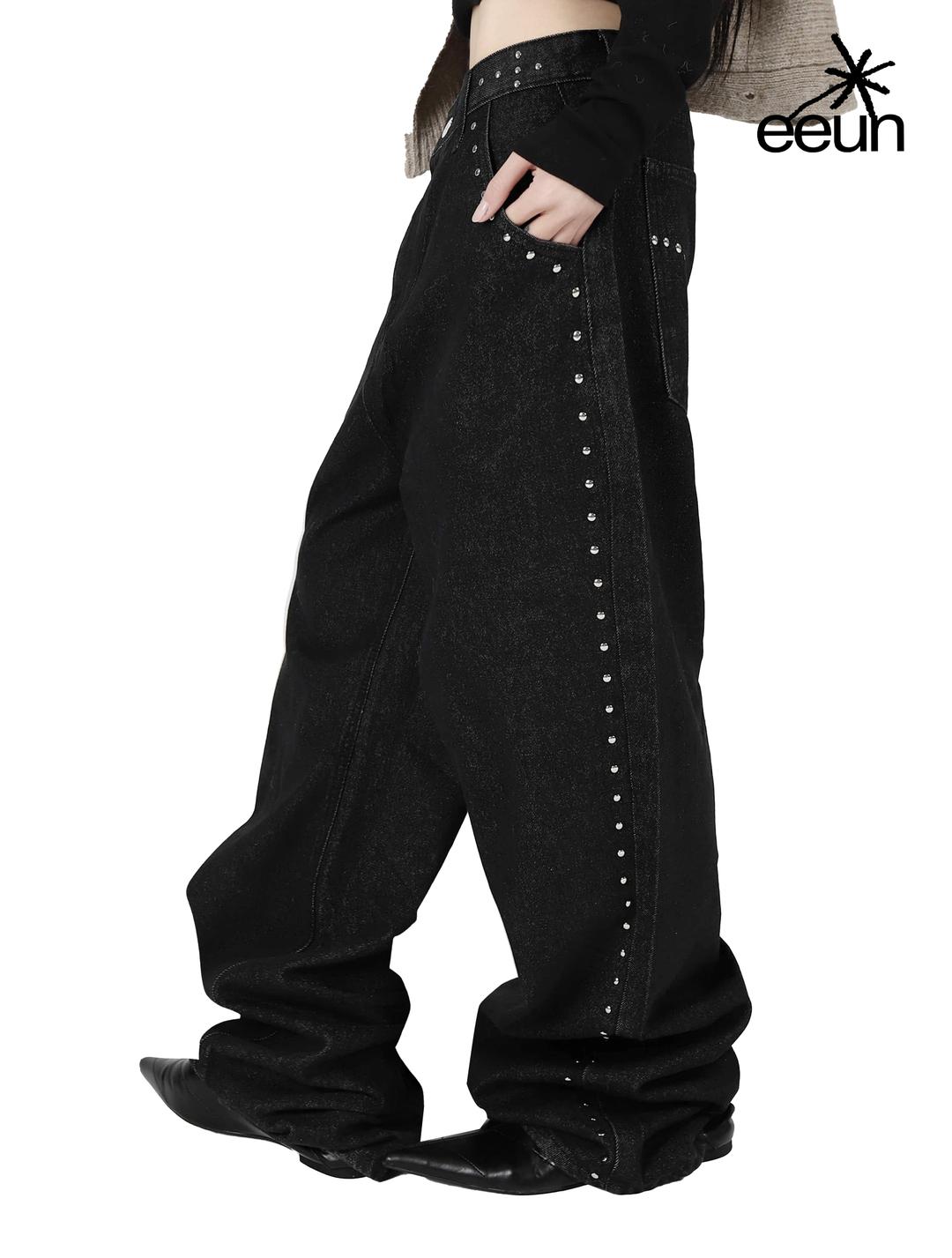 스톤 생지 와이드 데님팬츠