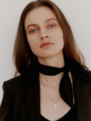 Chic Black Silk Scarf