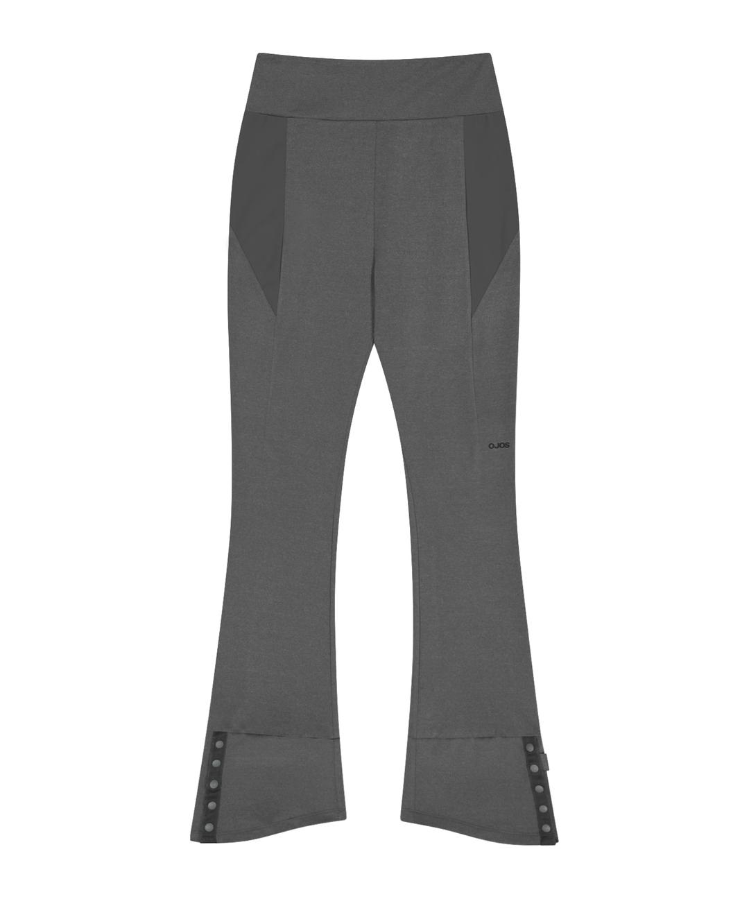 Button Slit Bootcut Pants / Charcoal