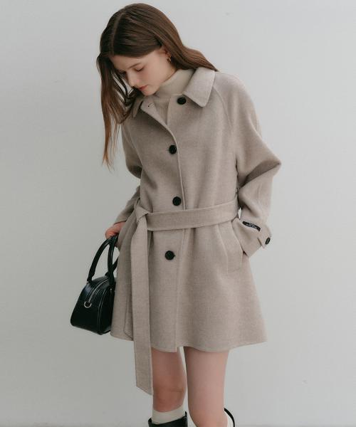 리앤 울 핸드메이드 하프 코트_베이지 / LEANNE WOOL HANDMADE HALF COAT_BEIGE