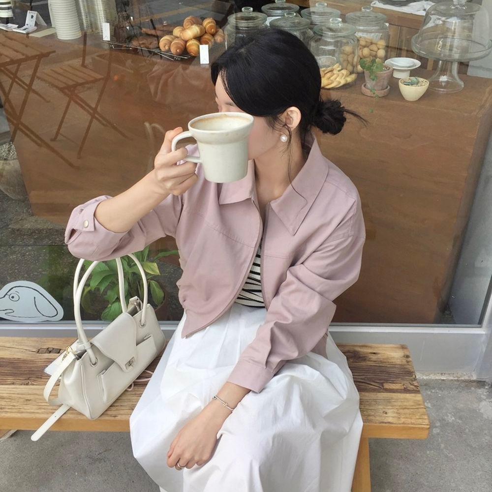 (3-6일 소요)시오 코튼 세미크롭 점퍼 재킷