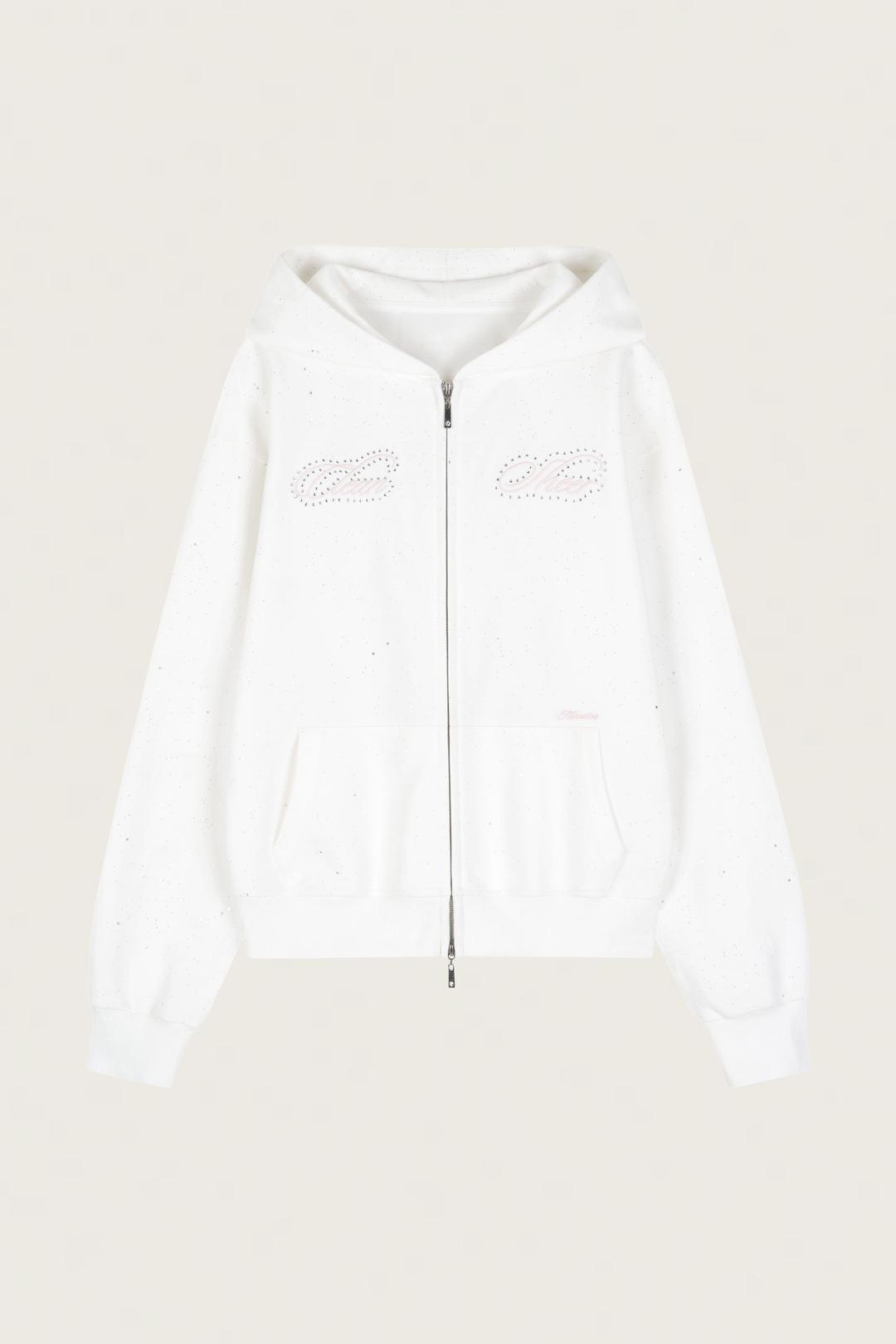 Twinkle Dust Hooded Zip-up, White