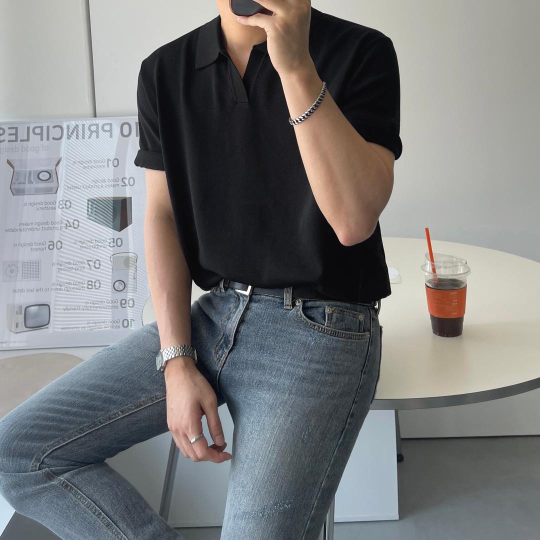 [당일출고] 코스 반팔 카라 니트 (8 color)