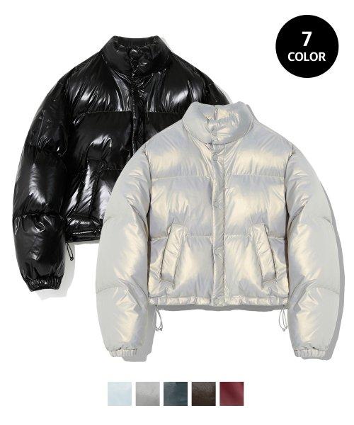 (우먼) WAVE 로고 Hype 글로시 컬러링 크롭 푸퍼_7color