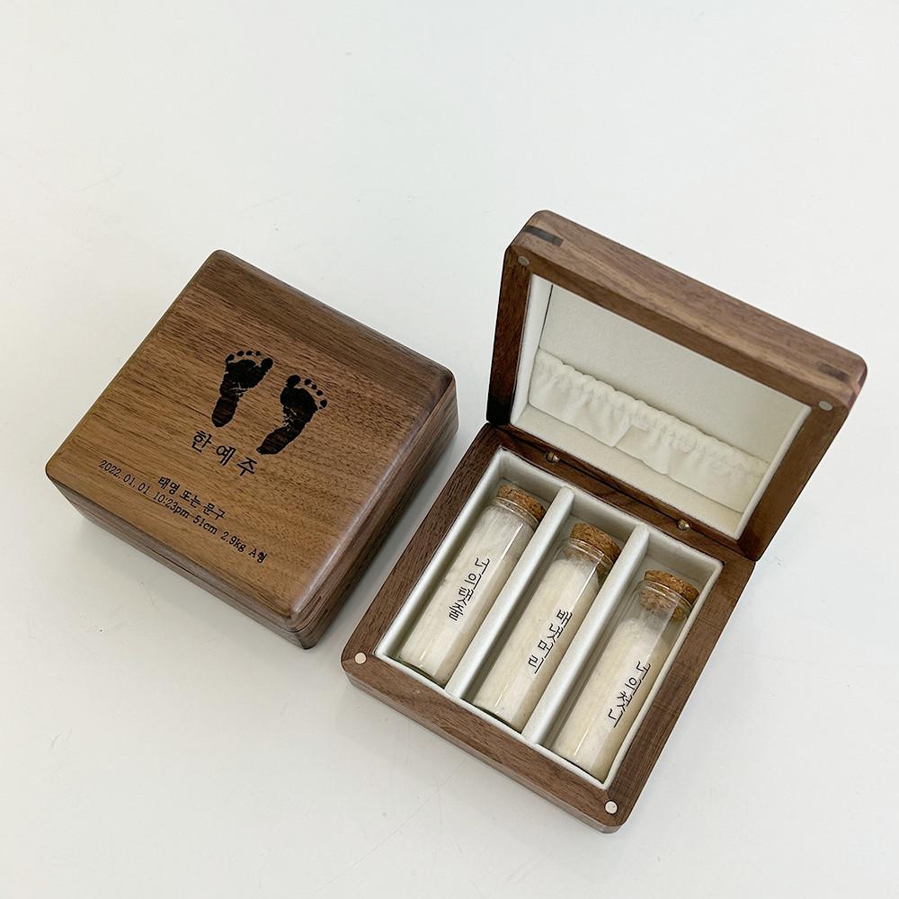 [주문제작]원목 탯줄 보관함 배냇머리 보관 제대탈락 신생아 아기 배꼽 출산선물