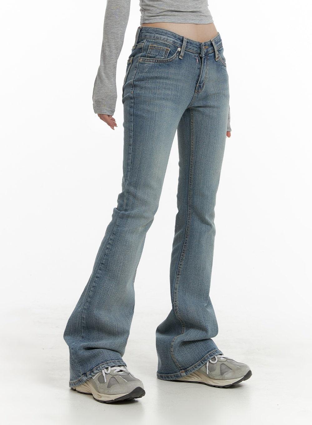 Low Waist Bootcut Jeans CA402 - Blue / S