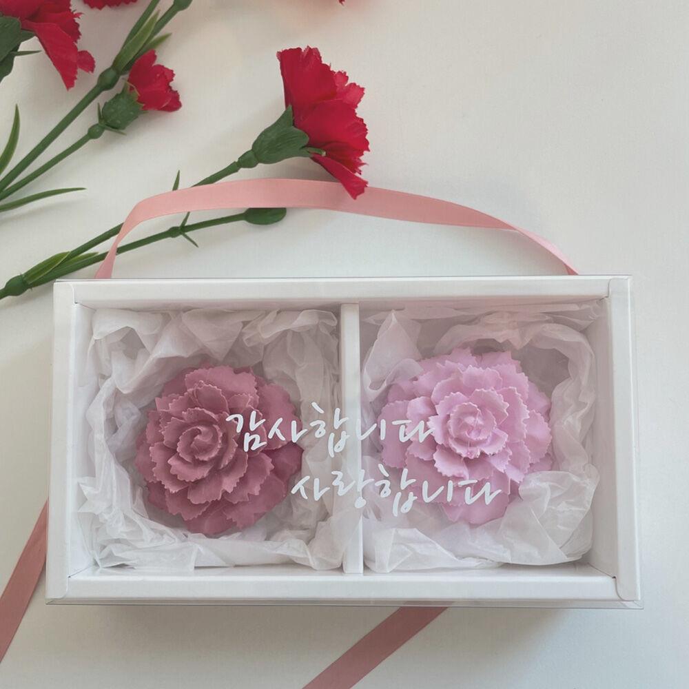 차량용방향제 카네이션 차량용석고방향제 2개세트 어버이날 스승의날 감사선물  가정의달