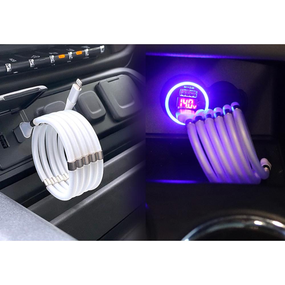 C타입 8핀 고속 충전 PD 케이블 줄 선 꼬임방지 마그네틱 정리 CTOC 스네이크V3