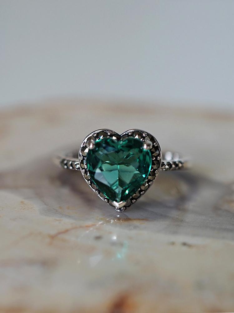 925silver 시베리아쿼츠 하트반지