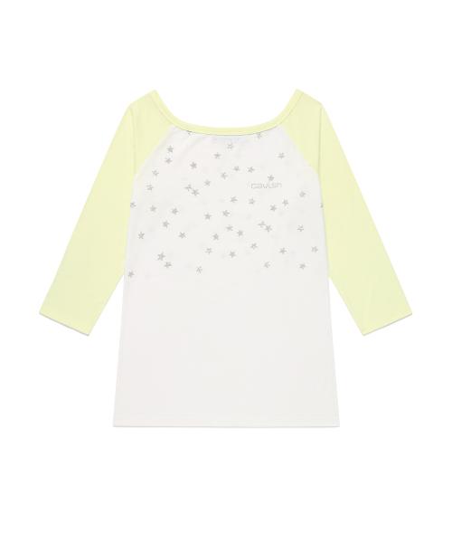 U NECK STAR RAGLAN LS TEE WHITE(CV2GSFT553A)
