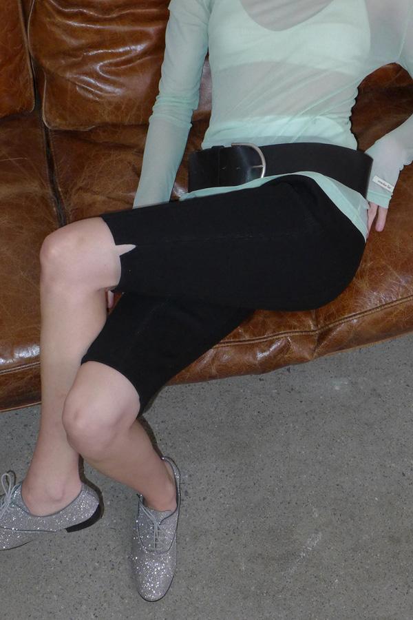 OF EMBROIDERY BIKER PANTS_BLACK