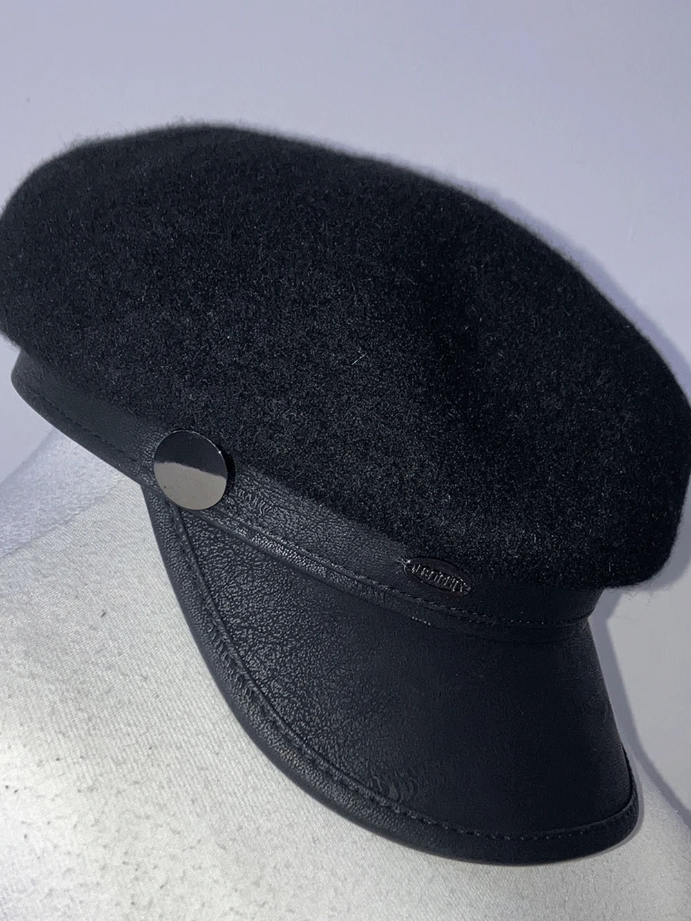 leather wool newsboy cap | 레더 울 뉴스보이캡