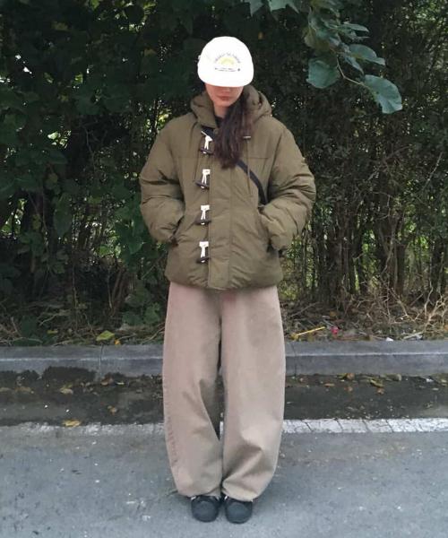 더플 패딩_올리브