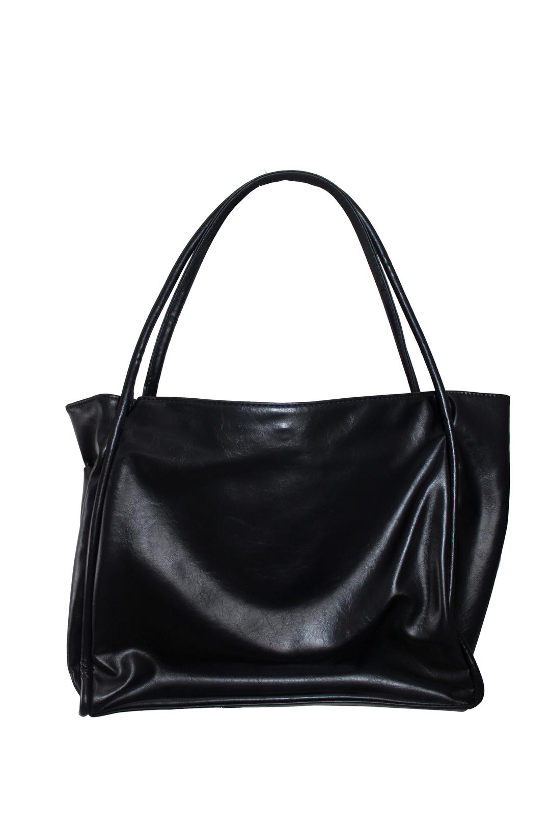 美愛桃源 Square Big Shoulder Bag (Black/Brown)