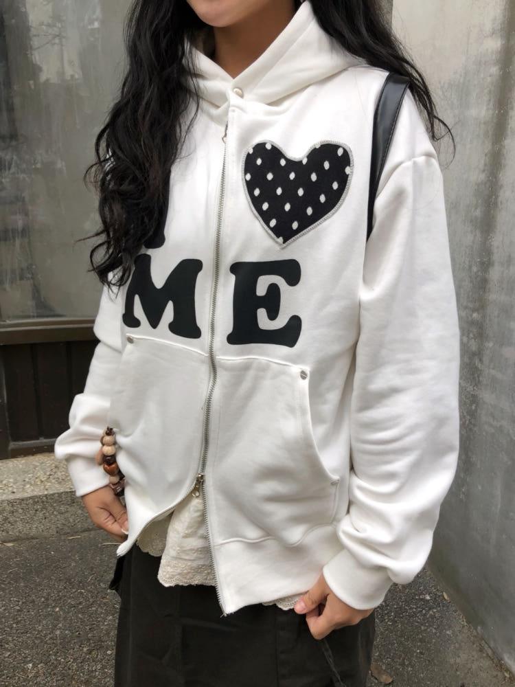 러브 도트 포인트 후드집업 2color