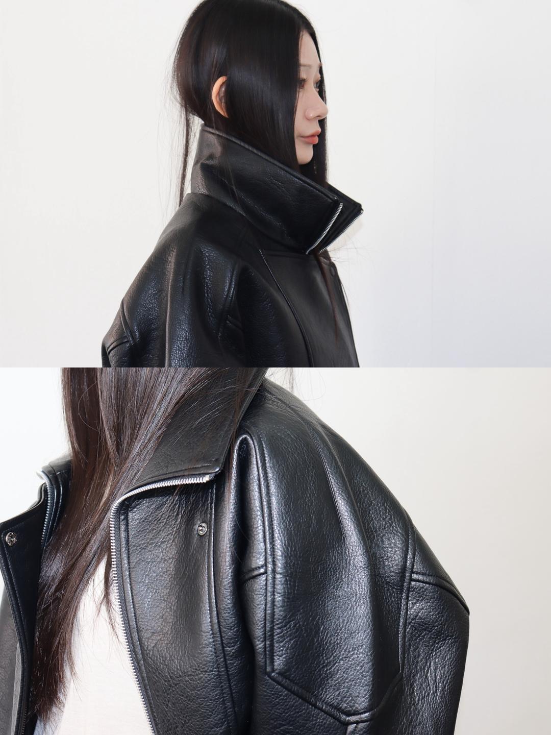 HEZ LEATHER JUMPER (2COLOR)