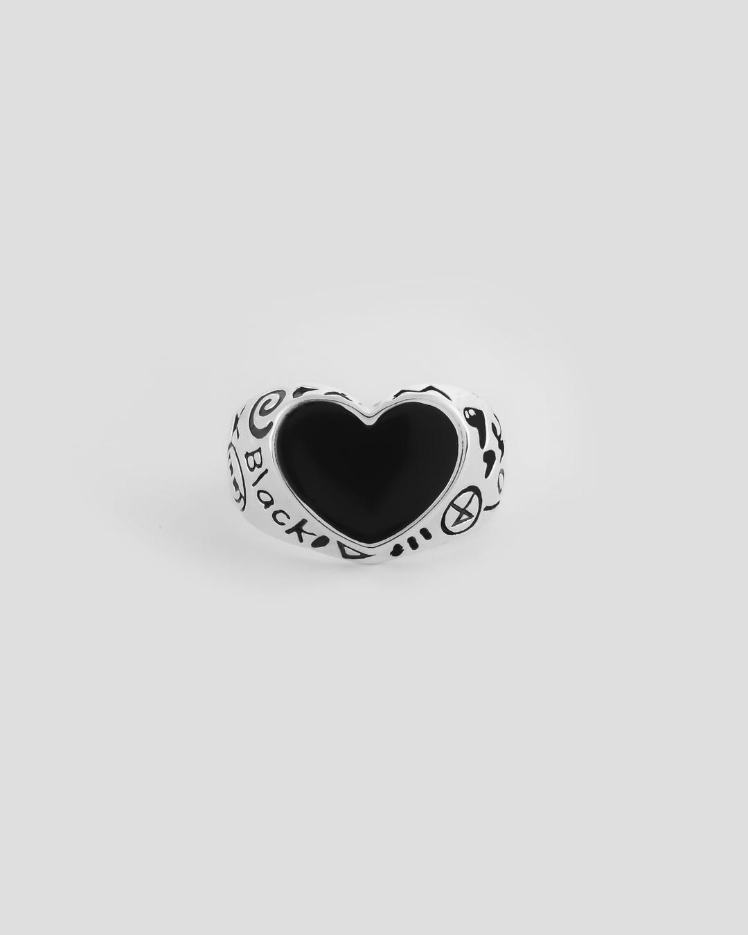 BLACK LOVE RNG SILVER925 (DOODLE)