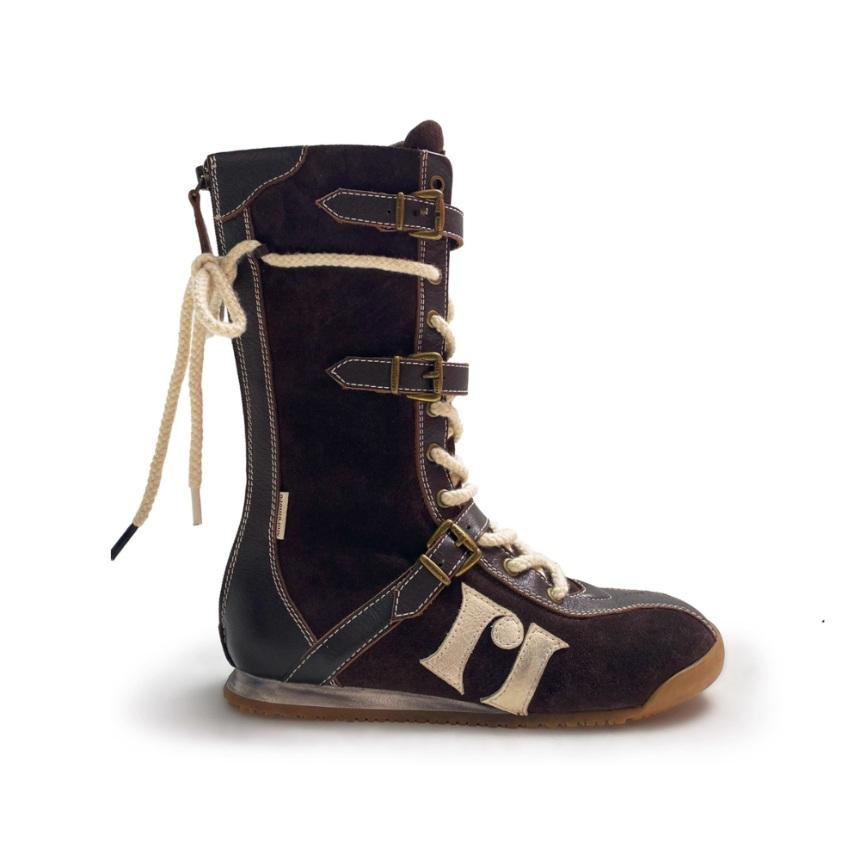 MOROMORO2 모로모로2 레트로 가죽 복싱부츠 데님 하이탑 운동화