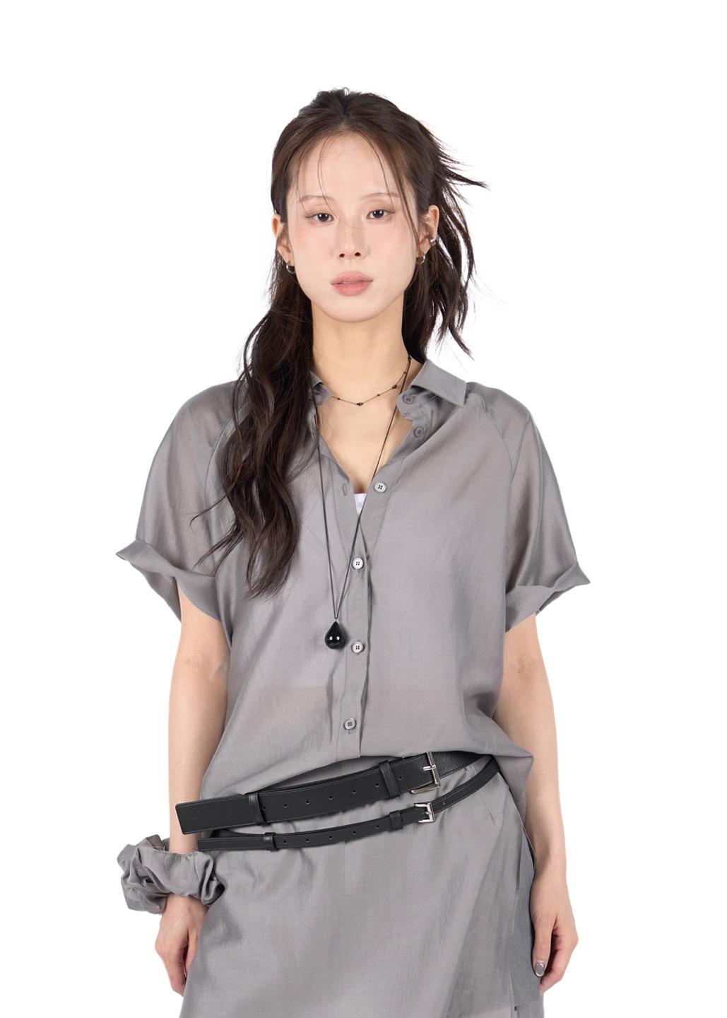 SILHOUETTE SLIP SHIRT with scrunchie