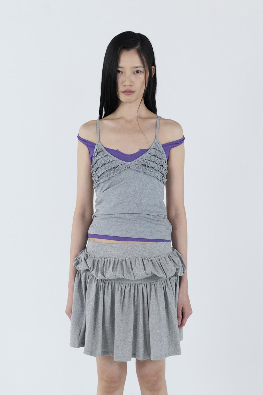 [Exclusive] Frill Bustier Sleeveless _ Gray