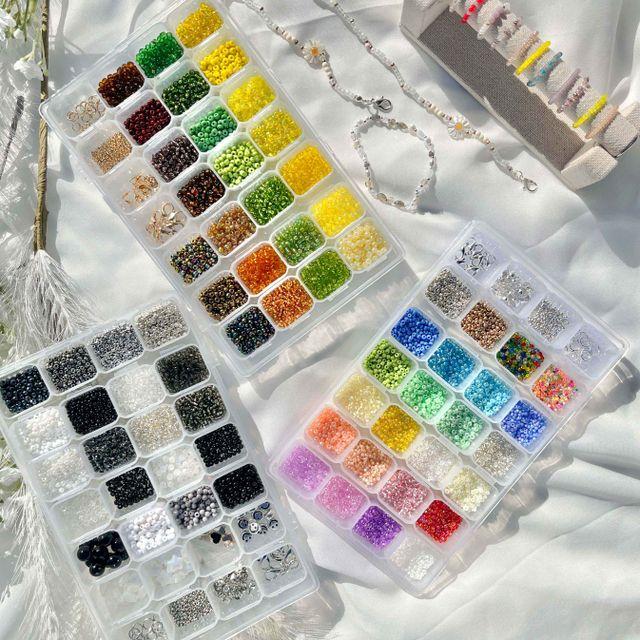 [리니팜 자체제작] 올인원 비즈 공예 재료 세트 우레탄줄 본드 비즈바늘 부자재 실 포함 반지 팔찌 키링 스트랩 만들기