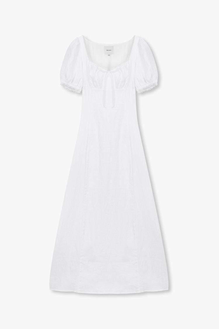 하트 넥 린넨 롱 드레스 (Cherise Linen Dress)