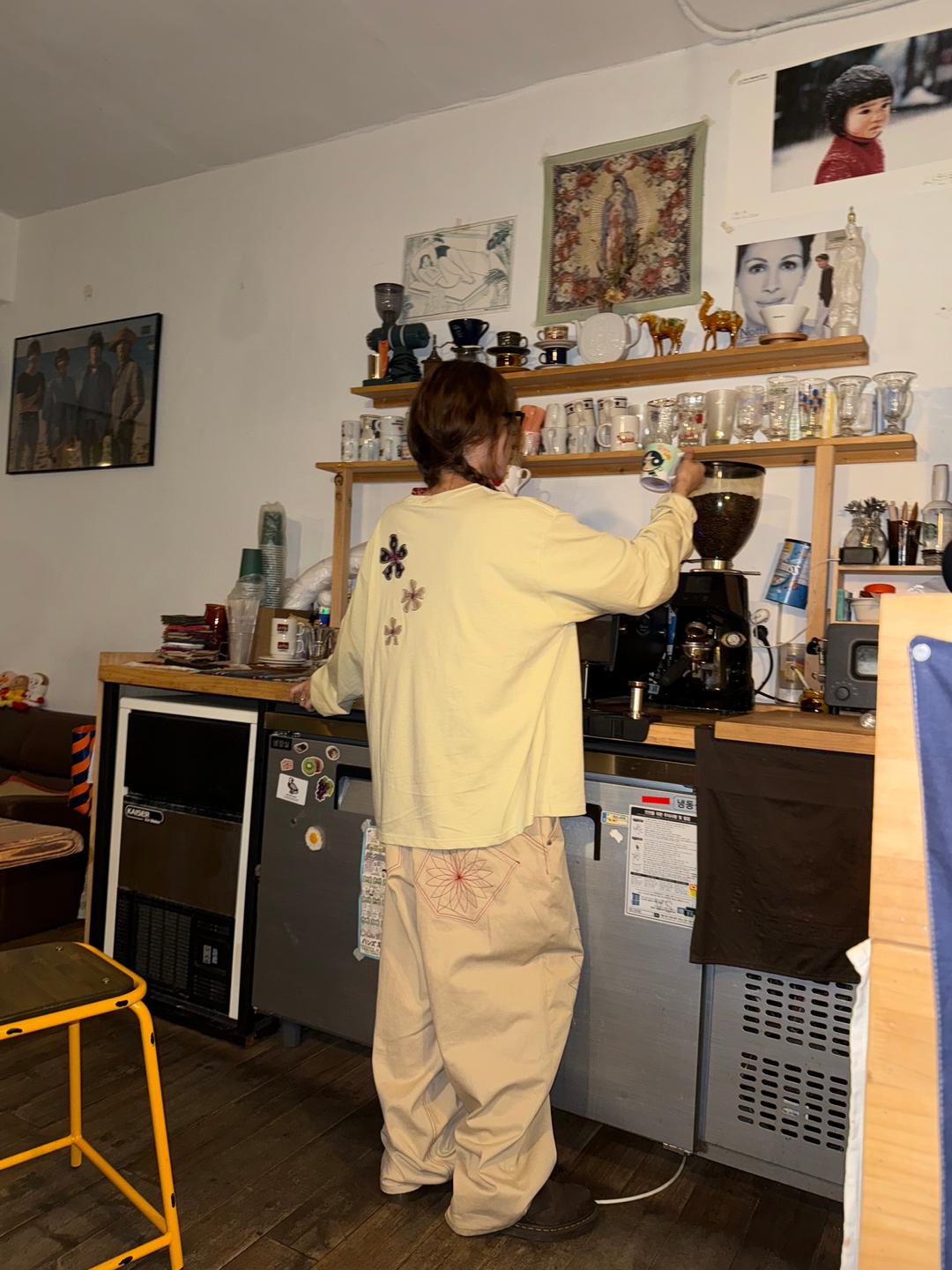 Wildflower Stitch Pants _ Beige&Red