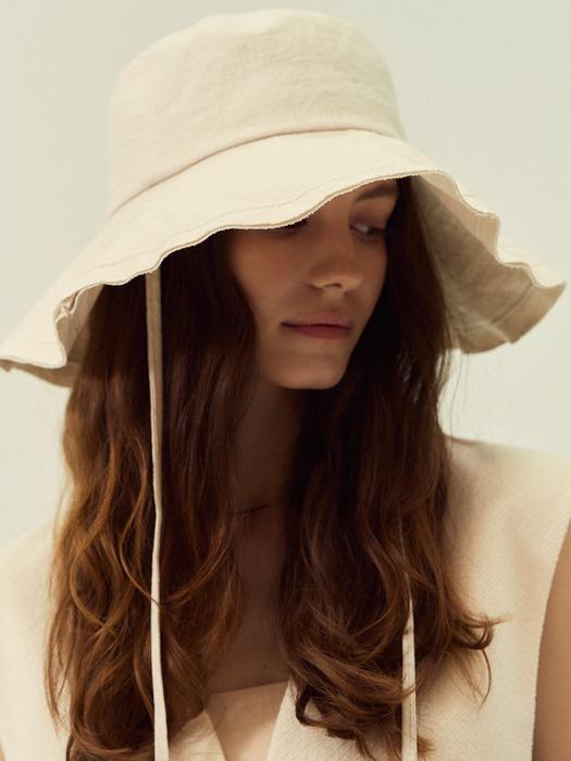 [단독] Linen wide strap bucket hat_4color