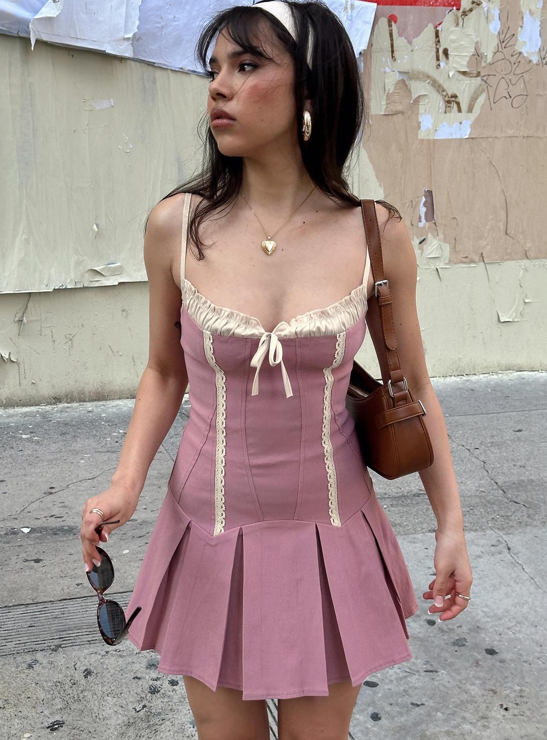 Shirina Mini Dress Dusty Pink - US 2 / Dusky Pink