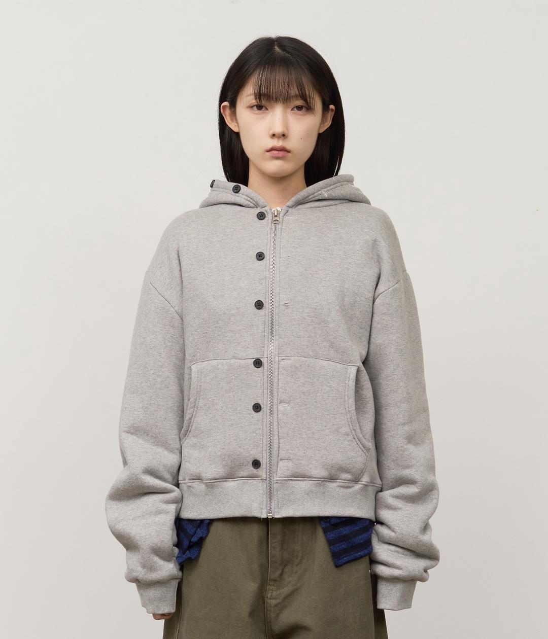 (W) Max Button Up Zip Hoodie (2color)