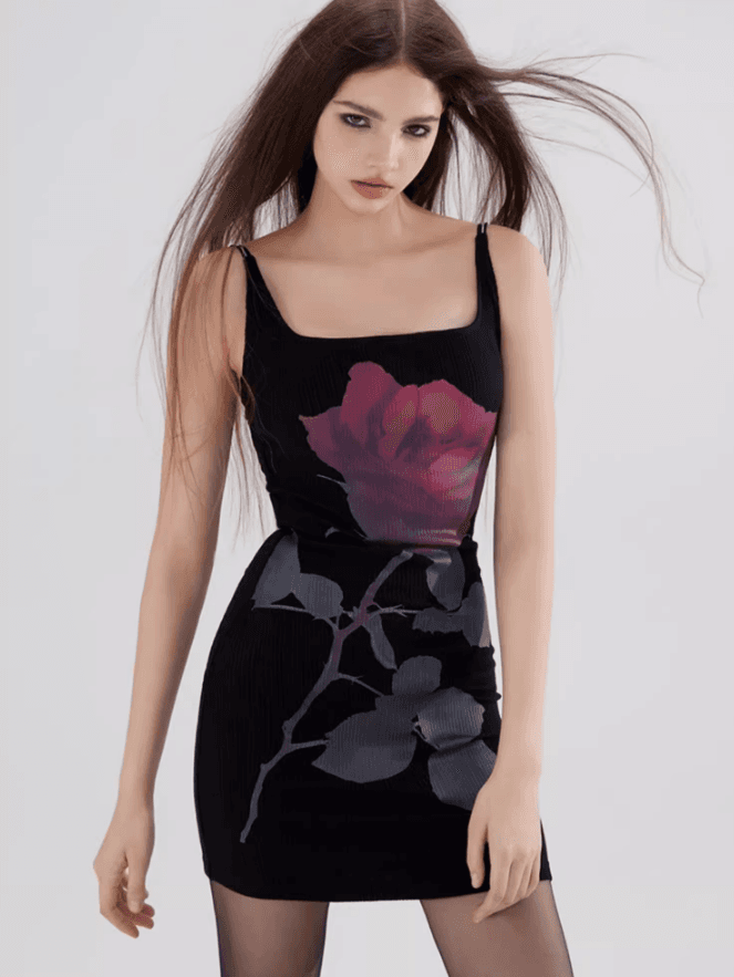 Romantic Pure Desire Rose Suspender Dress WOO0078