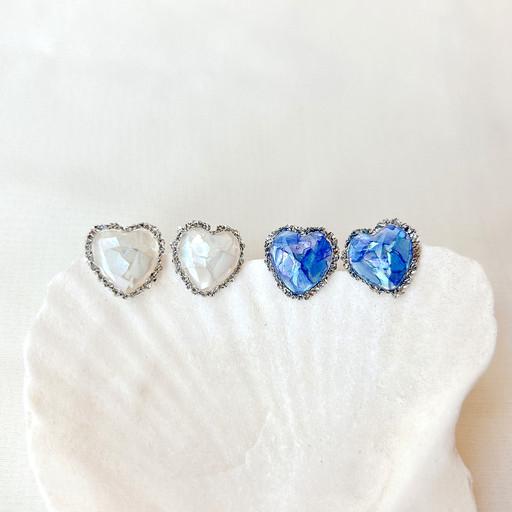 💙 체인 하트 자개💙 귀걸이