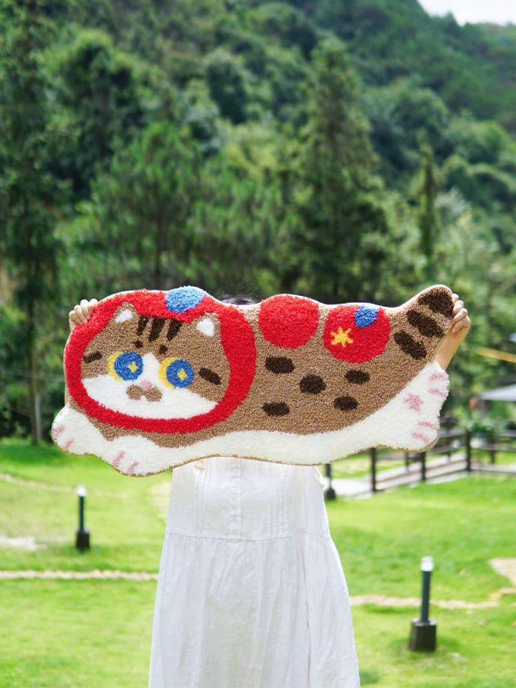 귀여운 사과 고양이 발매트 침대 거실 인테리어 러그