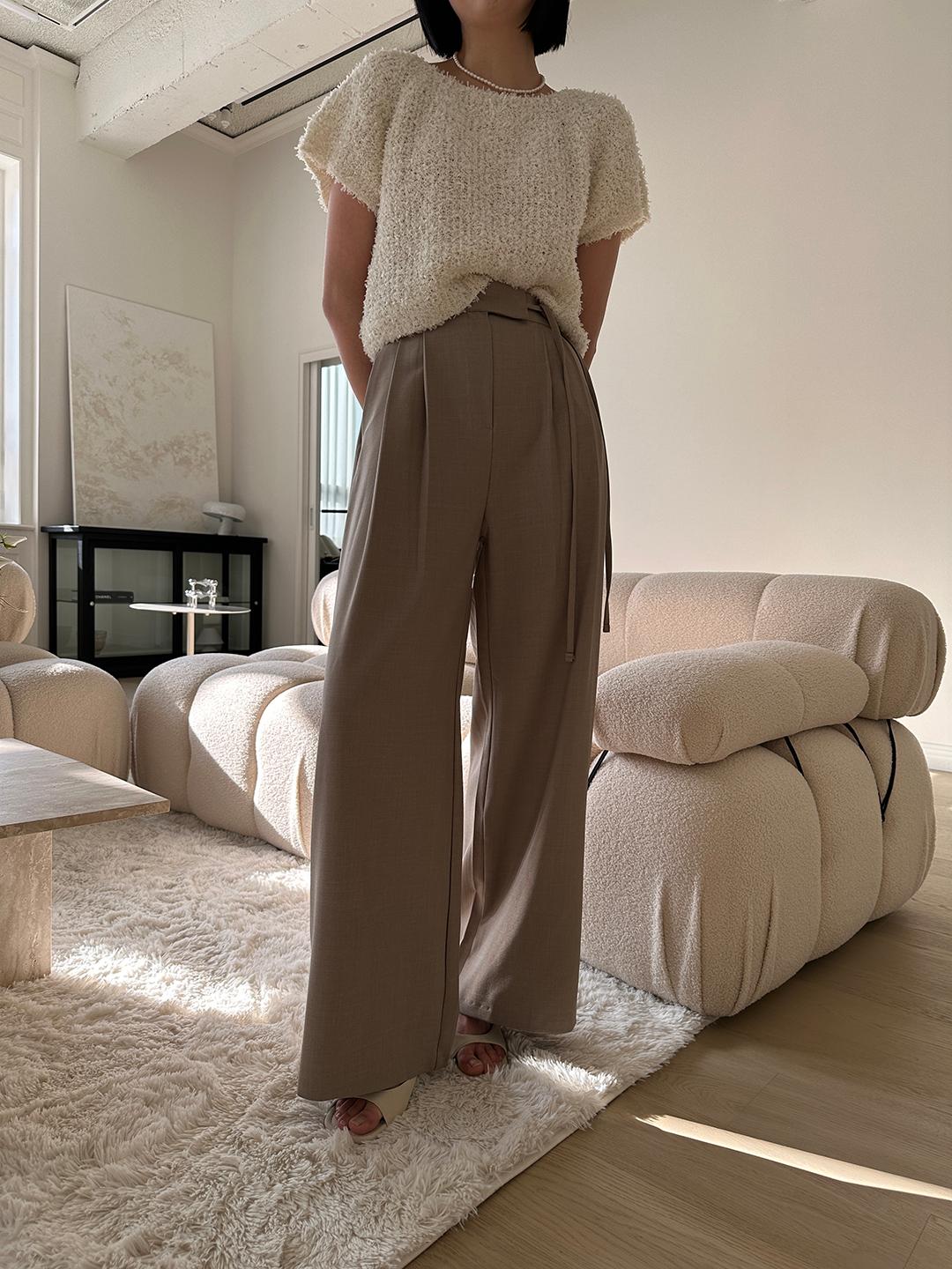 오브더나인 파밍 뒷밴딩 스트링 슬랙스