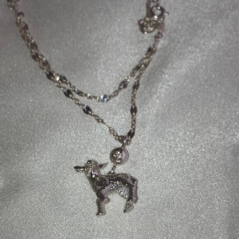 my baby lamb ball necklace