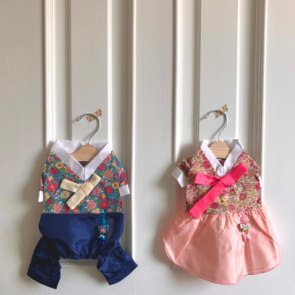 [✅교환, 반품 불가] 강아지 한복 리버티한복(S-2XL)