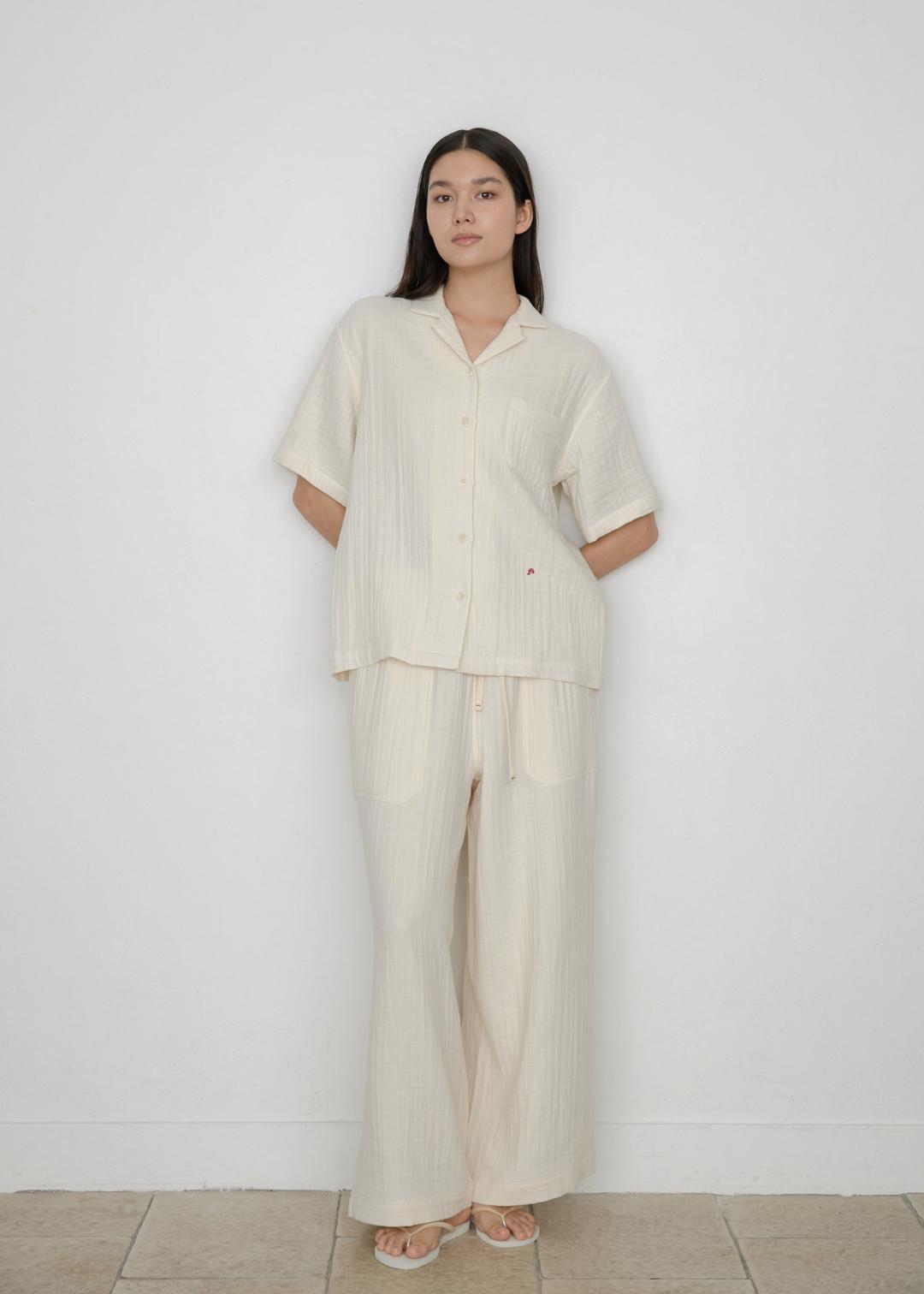 Basic Short Sleeve Shirt Gauze Cream (SS25)