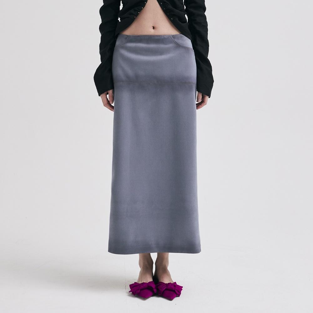 BRUSHED SUEDE SKIRT (SKY BLUE)