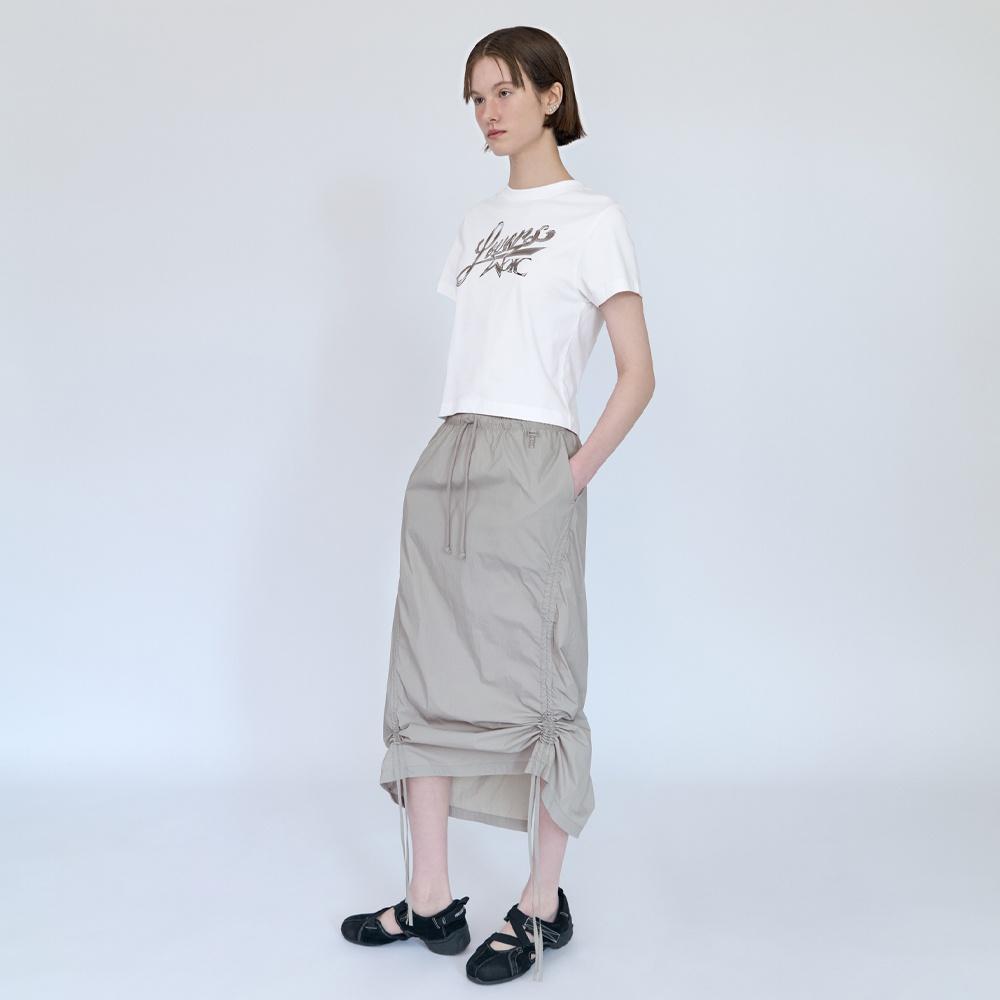 뉴 데일리 셔링 스커트 [LIGHT GREY]